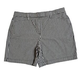 Lands End Gingham Shorts Mid-Rise Casual Black White Shorts Size‎ 12